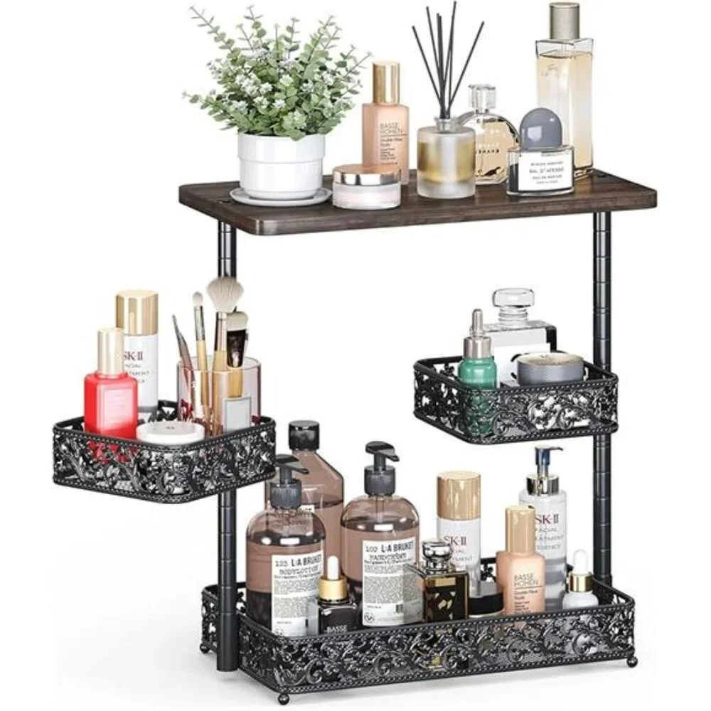 3 Tier Storage Organizer Countertop,Bathroom Sink Organizer Countertop with Two